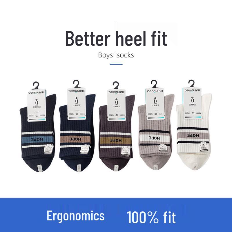 Men's Mid-Calf Cotton Socks: Odor-Resistant, Breathable, and Durable with Boneless Stitching