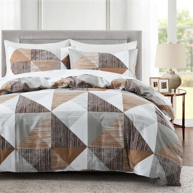 Comforter Abstract Geometric Full Queen Size Wave Pattern Bedding Set Farmhouse Comforter Microfiber Chevron