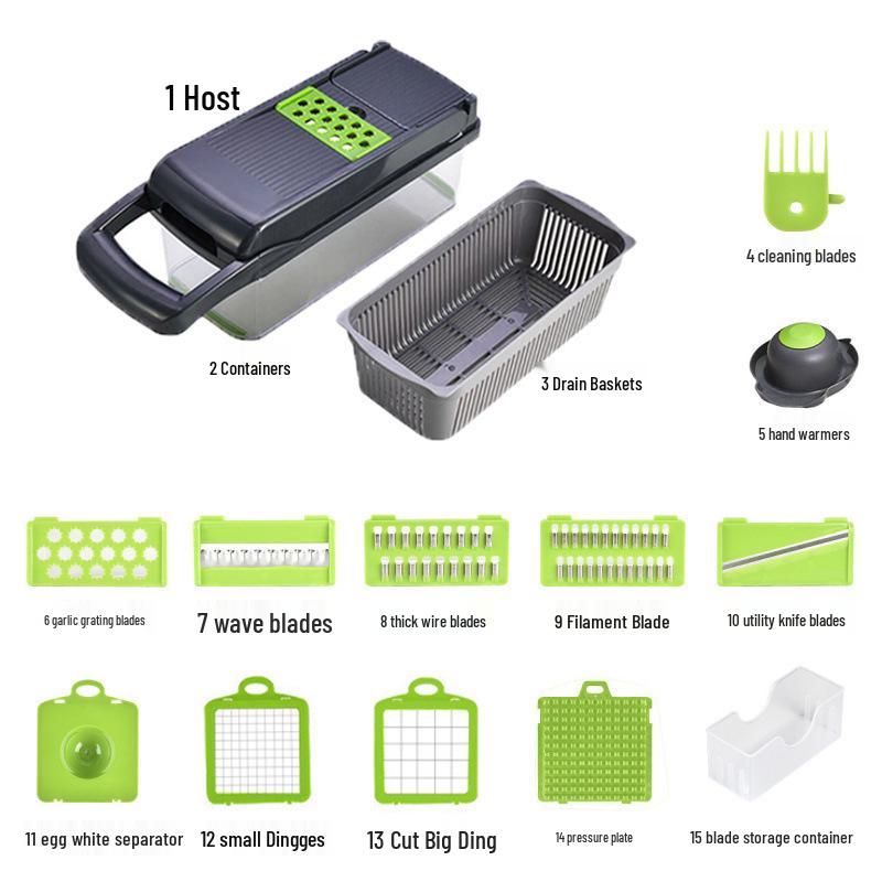 Multi-function Vegetable Cutter & Dicer: Shreds, Slices, Chops - New Style Kitchen Tool.