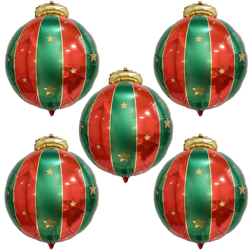 5 Christmas balls aluminum film balloon background Christmas tree outdoor decoration hanging balloons, party supplies decoration