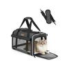 Tresbro Cat Carrier Bag, Carry Case with Curtain, Lockable Double Zipper, Breathable Mesh Design, Deformation Prevention Structure, For