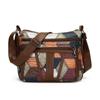 Women's Large Capacity Soft Leather Patchwork Crossbody Bag - Retro Multi-pocket Shoulder Bag for Work & Commute.