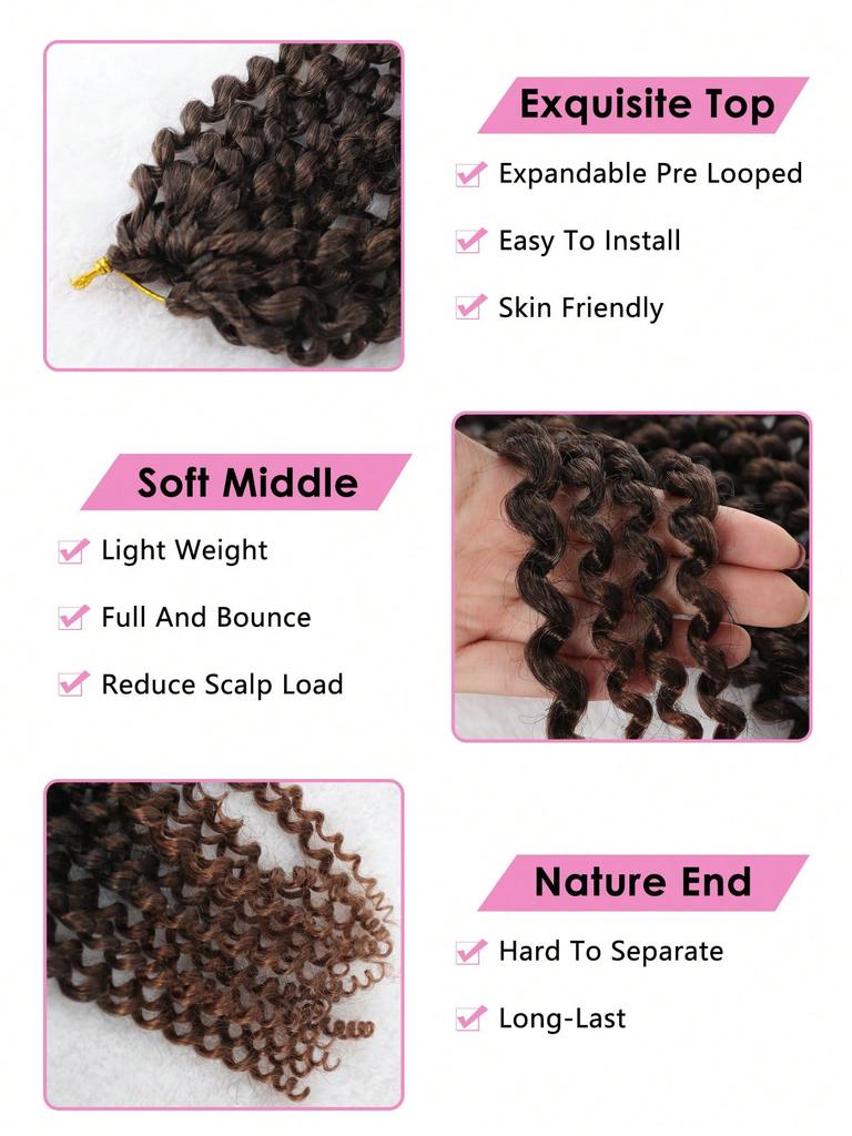 18 Inch Ocean Wave Crochet Hair Synthetic Deep Wave Twist Crochet Braiding Hair Extensions Ombre Afro Curls Passion Twist Hair