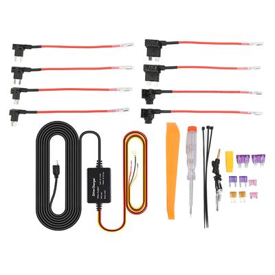 Dash Cam Hardwire Kit 12V?28V To 5V USB Adapter Overheating Protection for Mirror Cam GPS Navigator