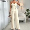 Women's Fashion Casual Solid Color Print Summer Spring Sleeveless Pants Suits