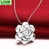 Lekani 925 Sterling Silver Lotus Necklaces &Pendants For Women Elegant Flower Short Necklace Sterling Silver Fine Jewelry Bijou