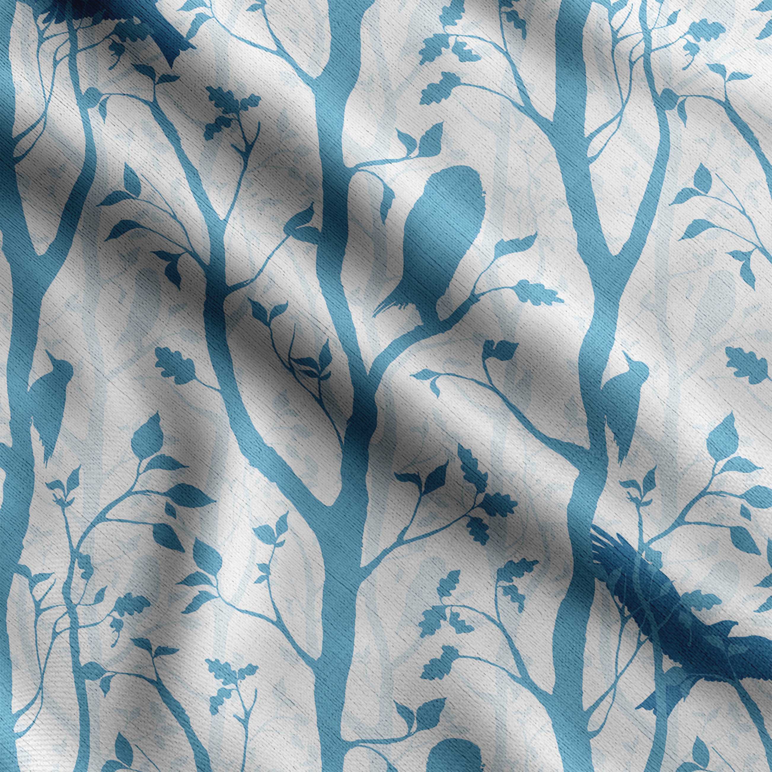 

Soimoi Bird With Leaves Print, бавовняний кембрік, стьобальна тканина, що продається у дворі, шириною 42 дюйми, бавовняна тканина середньої щільності, швейні приналежності, 42 Inch Wide - Cotton Poplin синій