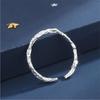 New Arrival Simple Personality Tin Foil Concave-convex 925 Sterling Silver Jewelry Single Row Fine Popular Opening Rings TYB448