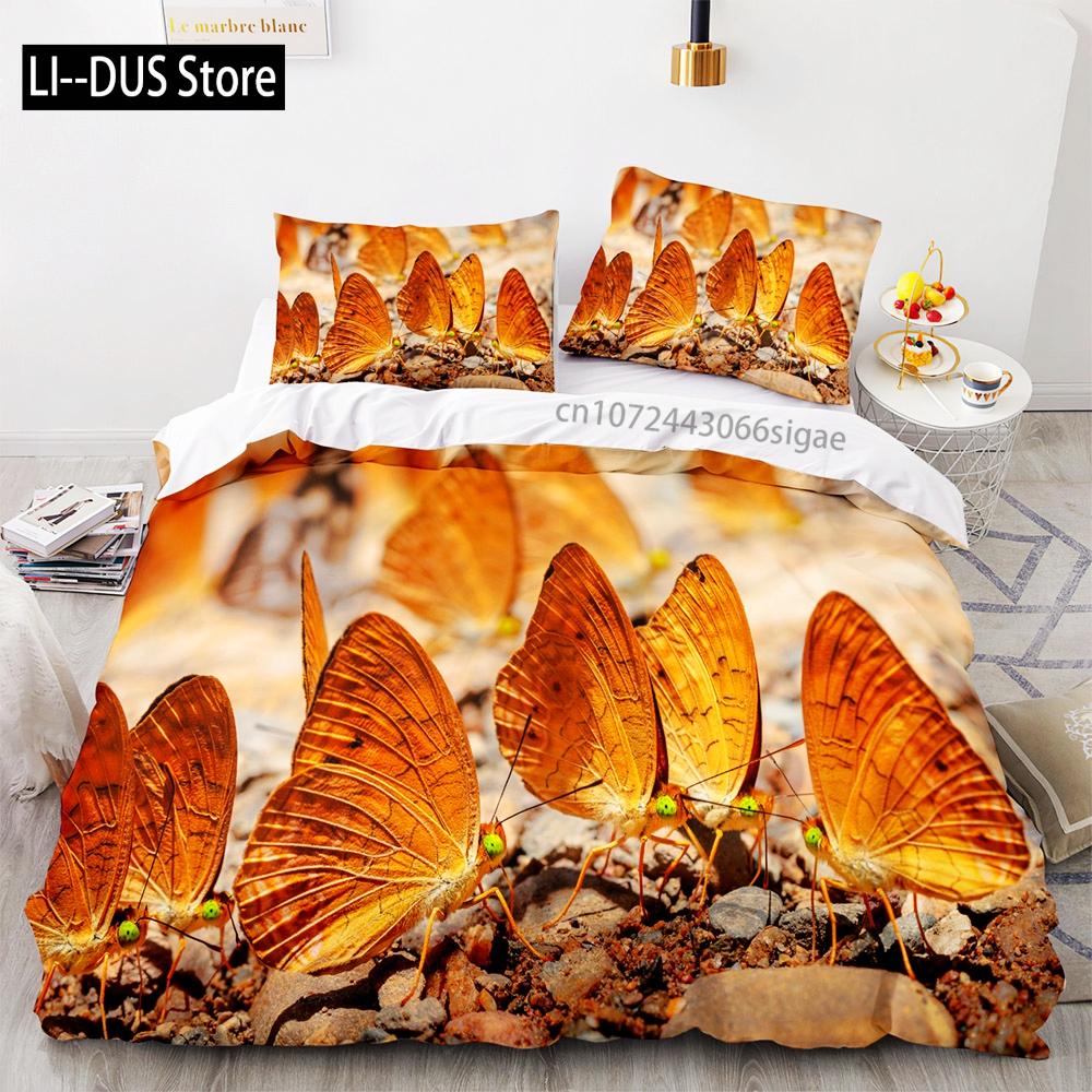 

Comforter Butterfly Bedding Set Single Twin Full Queen King Size Mountain Elf Bed Set Aldult Kid Bedroom Duvet Sets 3D Anime 034 Comforter (quilt)-EU Single(135*200cm)3pcs