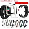 Case Glass +Strap For Xiaomi Redmi Watch 2 Lite Watch2  Silicone Cover Watchband Bracelet for Mi Watch 2 Lite Screen Protector