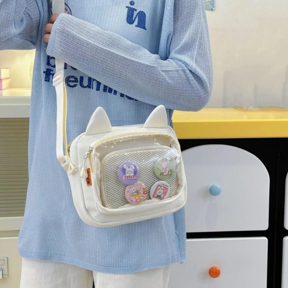 Y2k Transparent Itabag Nylon Small Square Bag Fashion JK Shoulder Bag  Daily