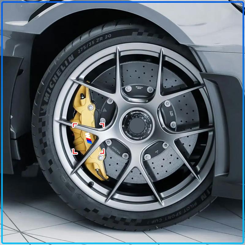 6pcs/Set Sport Car Brake Caliper 3D Sticker Auto Wheel Hub Stickers For BMW E34 E46 E39 E38 E90 E60 E36 F30 F30 F10 E92 E38 E91 G30 G38 M3 M5