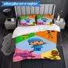 3-teiliges Pocoyo's Buntes Abenteuer Bettwäsche-Set 2D-Druck (Enthält 1 Bettbezug + 2 Kissenbezüge Ohne Füllung), Schlafzimmerdekoration, Ventilatorgeschenk