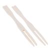 100Pcs/Set Bamboo Cocktail Forks Bbq Fruit Pick Beige 9Cm Stick Skewers