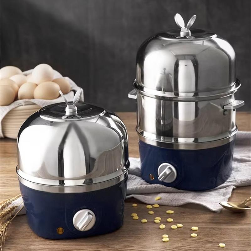 Egg Boiler Double Layers Egg Cooker Multi-function Breakfast Machine Stainless Steel Egg Steamer Mini Steamer Poacher Kitchen