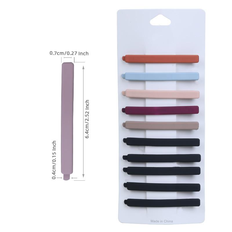 Matte One-line Clip Pure Color Macaron-colored Girl's Side Clip Broken Bangs Clip