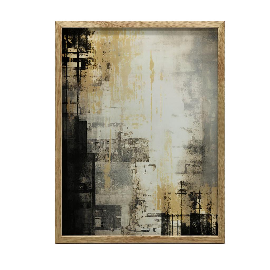 Złoty Klimat Współczesności Złoty Klimat Współczesności, 70X100 Cm, Rama Aluminiowa Czarna, Papier Matowy 230 Gsm