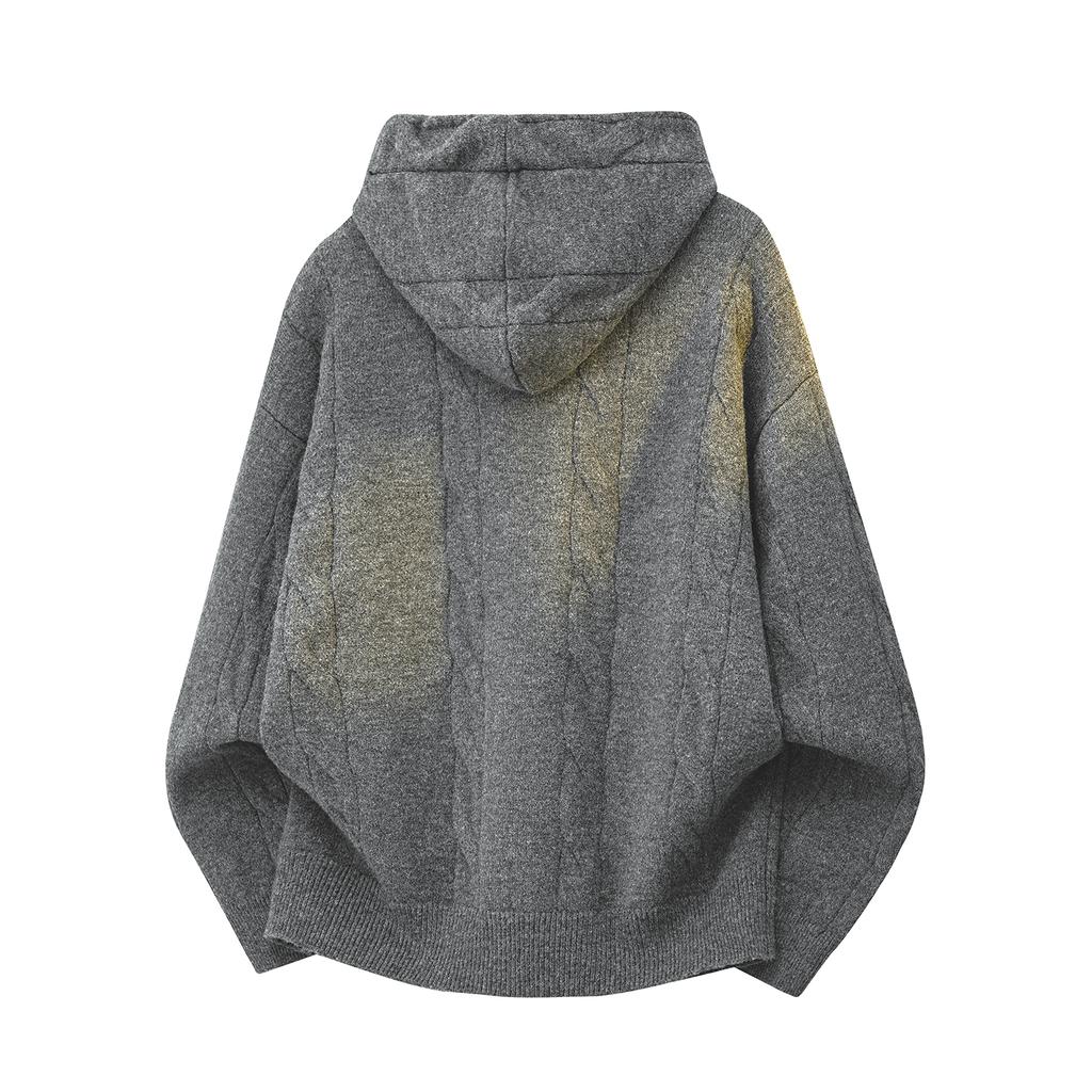 Light Luxury Casual Button Hoodie Long Sleeve Knit Sweater Men Jacket Outerwear Inner Layer Tops