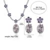 Purple Zirconia Flower Pendant Clavicle Necklace Set – European & American Style for Women