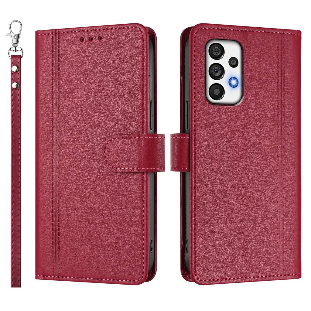 Wallet Case for Samsung Galaxy A57 A56 A55 A54 A53 A52 A51 A73 5G A72 A71 A70 A70S Cover Slim Flip Magnetic Clasp with Kickstand