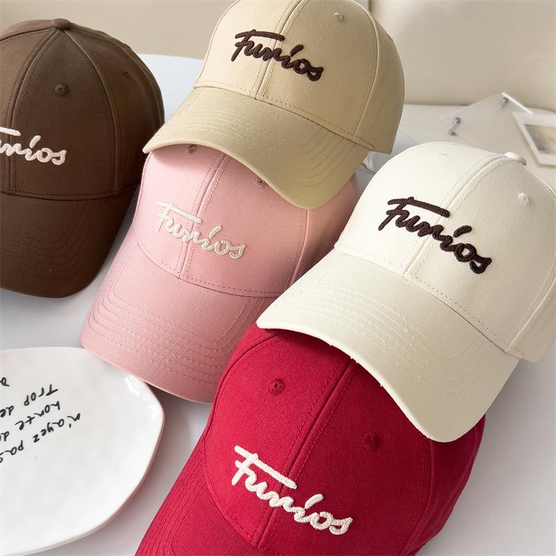 Hard Top High Skull Top Stylish Korean Style Baseball Cap Embroidered Letters for Men and Women Fashion Hats Duckball Cap Sun Protection