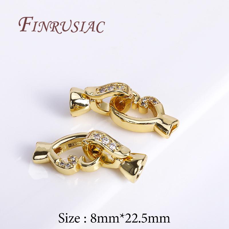 18K Gold Plated Brass with Zircon Clasps For Jewelry,Fasteners For Bracelets Connectors,Accessories DIY Jewelry Making Supplies