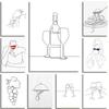 Minimalist Line Woman Wine Glass Kitchen Posters and Prints Canvas Painting Wall Art Pictures Home Room Modern Travel Bar Decor