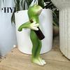 Charming Frog Yard Decor Miniature Figurine Planter Decoration Resin Flower Pot Hugger Plant Garden Statue for Edge Fairy Ornament