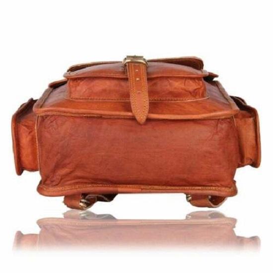 Винтажная большая мужская сумка-рюкзак из натуральной кожи — фото 5