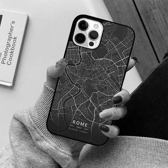 

Ins Travel Country Sketch City Map Phone Case For iPhone 17 Air 16 15 14 13 12 11 Pro Max Plus Max Cover Shell coque iPhone 11pro max