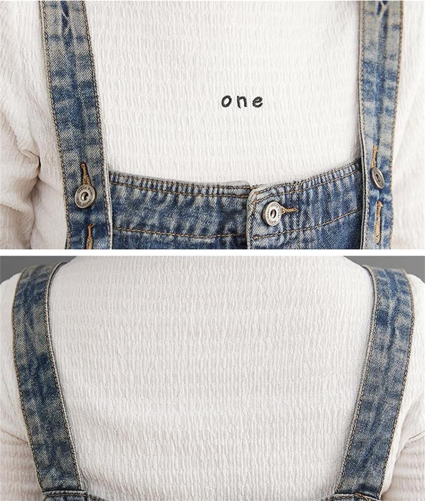 Denim Loose Autumn Size [Mohokyo] Women's Overalls, Fit, Wide-Leg Jeans, Figure-Flattering, Spring, Summer, (Color Shown, L)