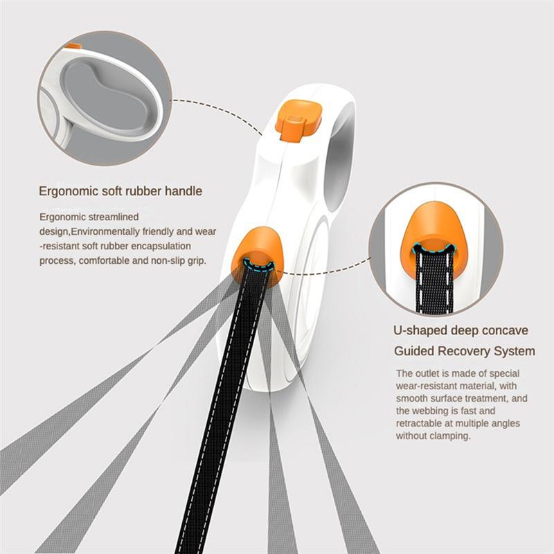 Durable Adjustable 5M 30Kg Retractable Dog Leash Roulette Design For Small Or Large Dogs Walking Rope Chain Accessory