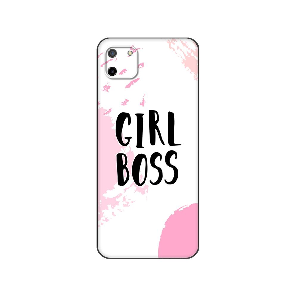 Black tpu Case For OPPO Realme C11 Case For Realme C 11 RealmeC11 Back RMX2185 Case Cover Bumper Boss lady Girl power Customer