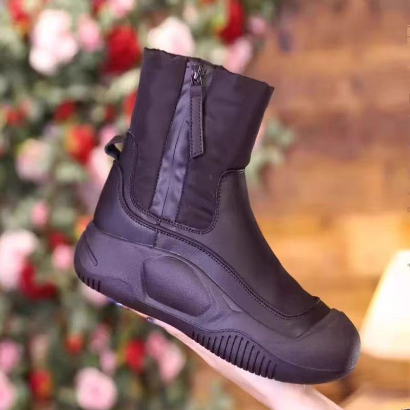 Snow boots women's shoes 2024 new cotton shoes winter velvet thickened zipper Martin boots thick-soled Northeast short boots women
