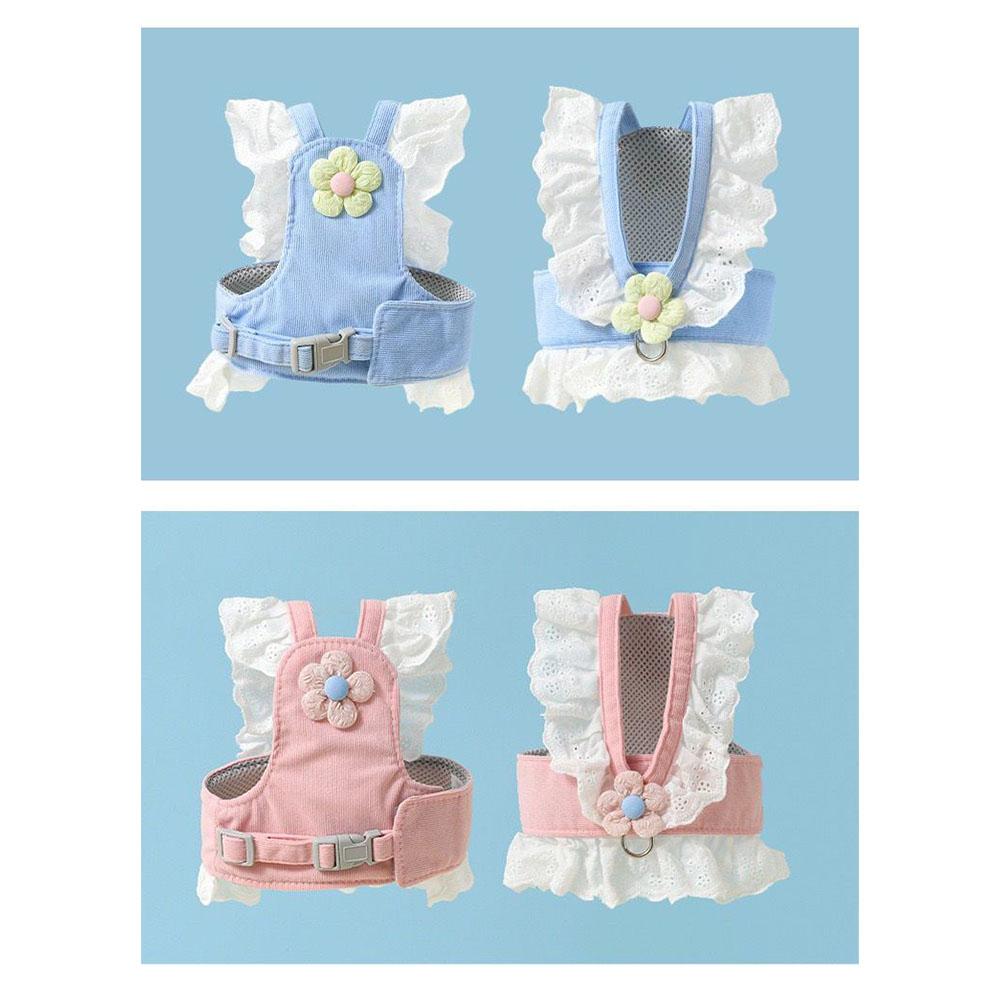 Joli Ensemble Harnais et Laisse Style Princesse pour Chat Chien Lapin Animal de Compagnie Harnais pour Sortie Accessoire Chat