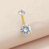 1-Piece Gold Round Belly Button Ring, Stainless Steel, Unisex, Personalized Piercing Jewelry