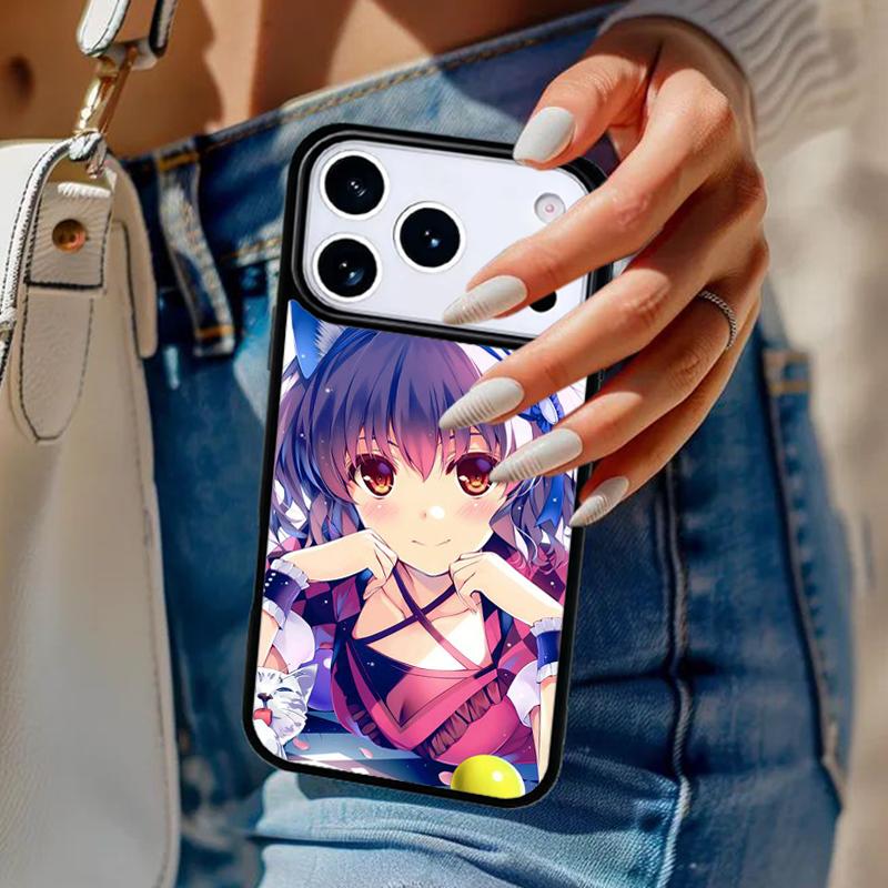 Anime Cat Girl Phone Case For iPhone 17 Air 14 15 13 12 Max Cover For Apple 14 15 16 16e 11 Pro Max Plus Coque