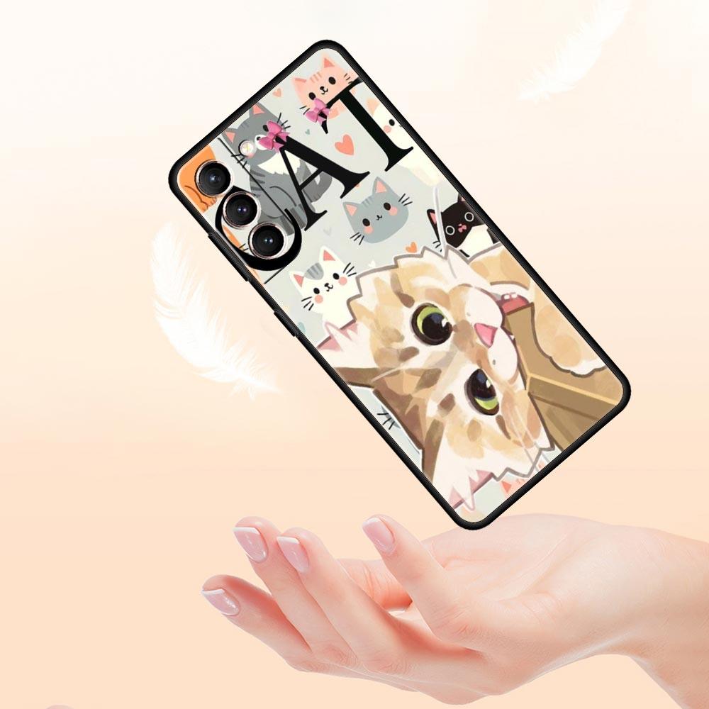 Abstract Creative Cat Line Phone Case Cover for Samsung Galaxy S26 S25 S24 S23 S22 S20 S21 FE Ultra S25 Edge Plus Soft TPU Shell