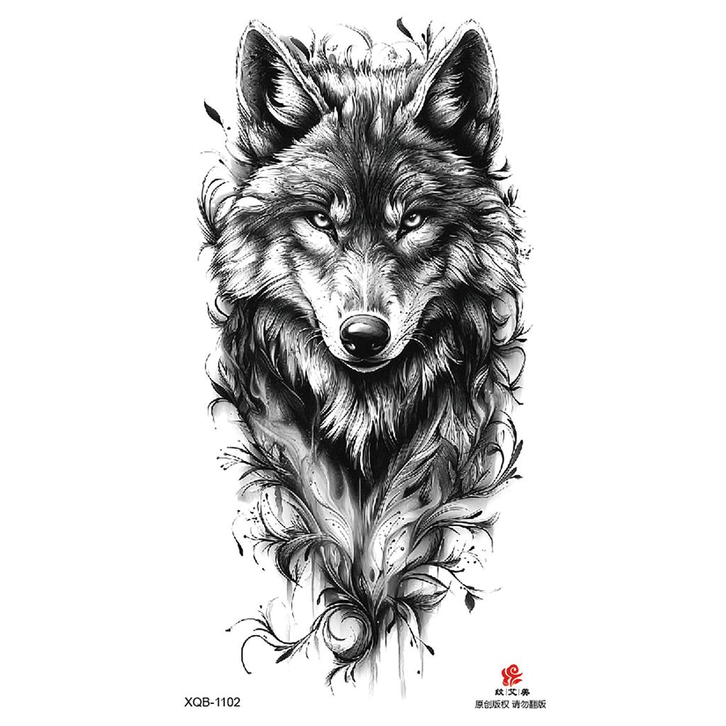 2026 Nuovo Tatuaggio Temporaneo Impermeabile Adesivo Fuoco Foresta Leone Lupo Tigre Flash Tatuaggi Uomo Corona Corpo Braccio Finto Tatuaggio