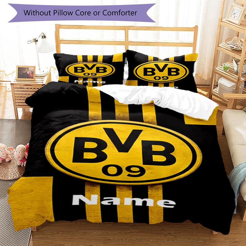 3pcs Custom Name BVB Bedding Set Duvet Cover Closure Includes 1 Duvet Cover & 2 Pillowcases, Soft and Comfortable for All Seasons.