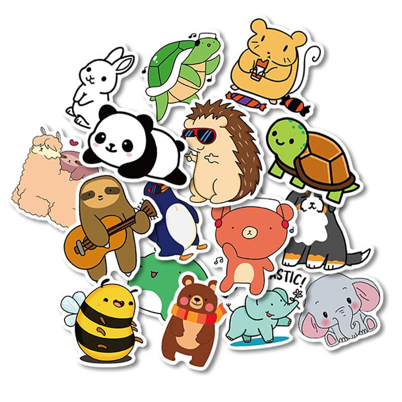 50 Stickers Children Cartoon Doodle Cute Animals DIY Water Cup Suitcase Ins Sticker Bag