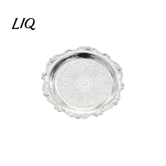Jewelry Tray Vintage Embossed Stainless Steel Tray, Serving Platter for Desserts, Easy To Clean Storage Organizer, Snack Plate, Dining Table