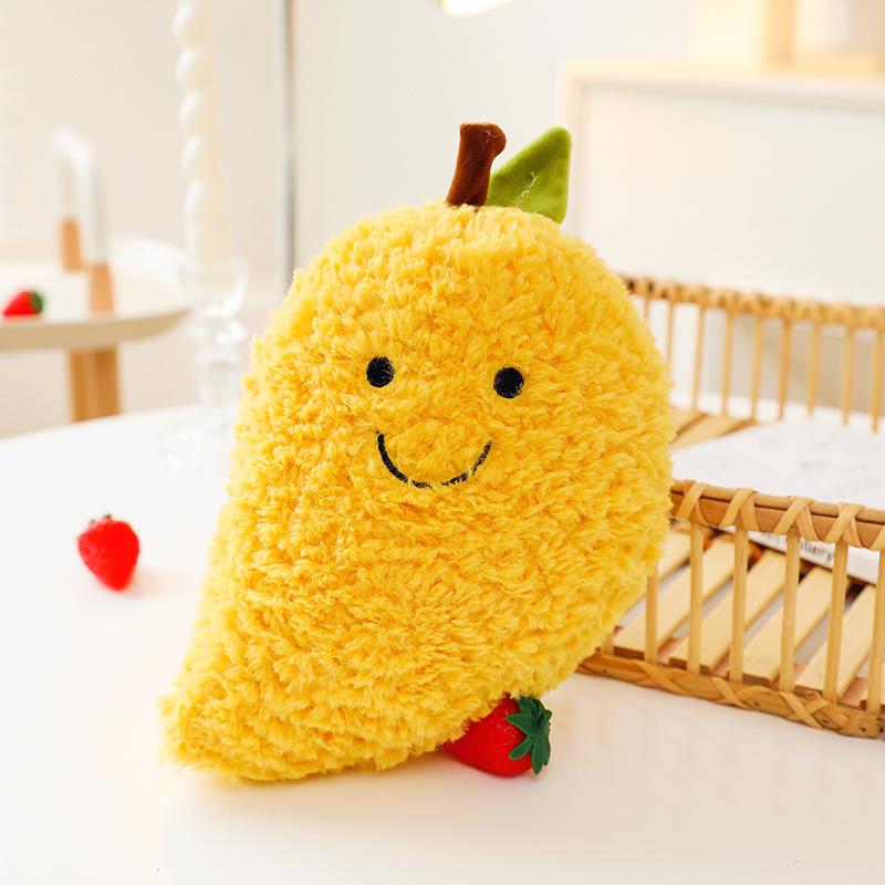 Plyšové Mango Usměvavé 25 Cm - Měkký Plyšák Ovoce Mazlík Dekorace Pro Děti I Dospělé