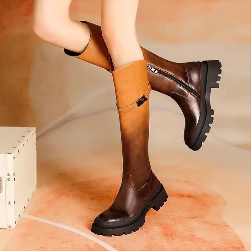 Autumn High Heels New In Ladies Knee Shaft Shoes Elegant Heeled Women's Long Boots Hot Spring 2025 Quality Trend Pu On Offer Y2k