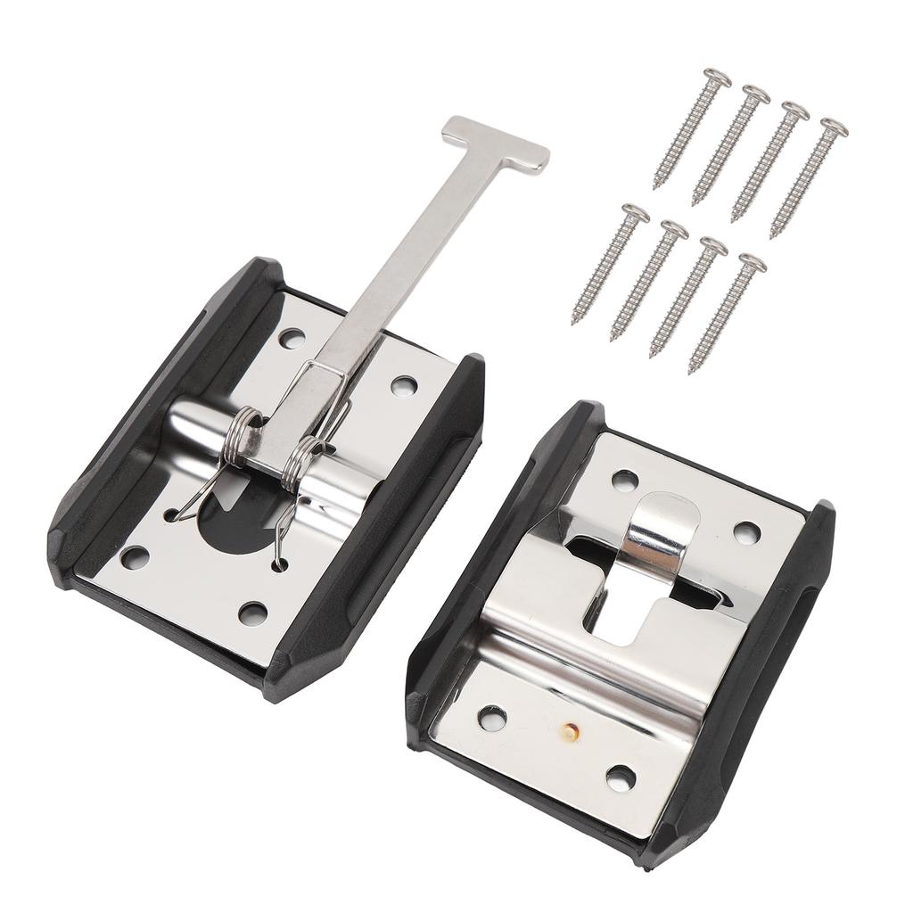 RV Trailer Door Holder Stainless Steel T Style Entry Door Catch Exterior Door Hold Hook and Keeper for Campervan