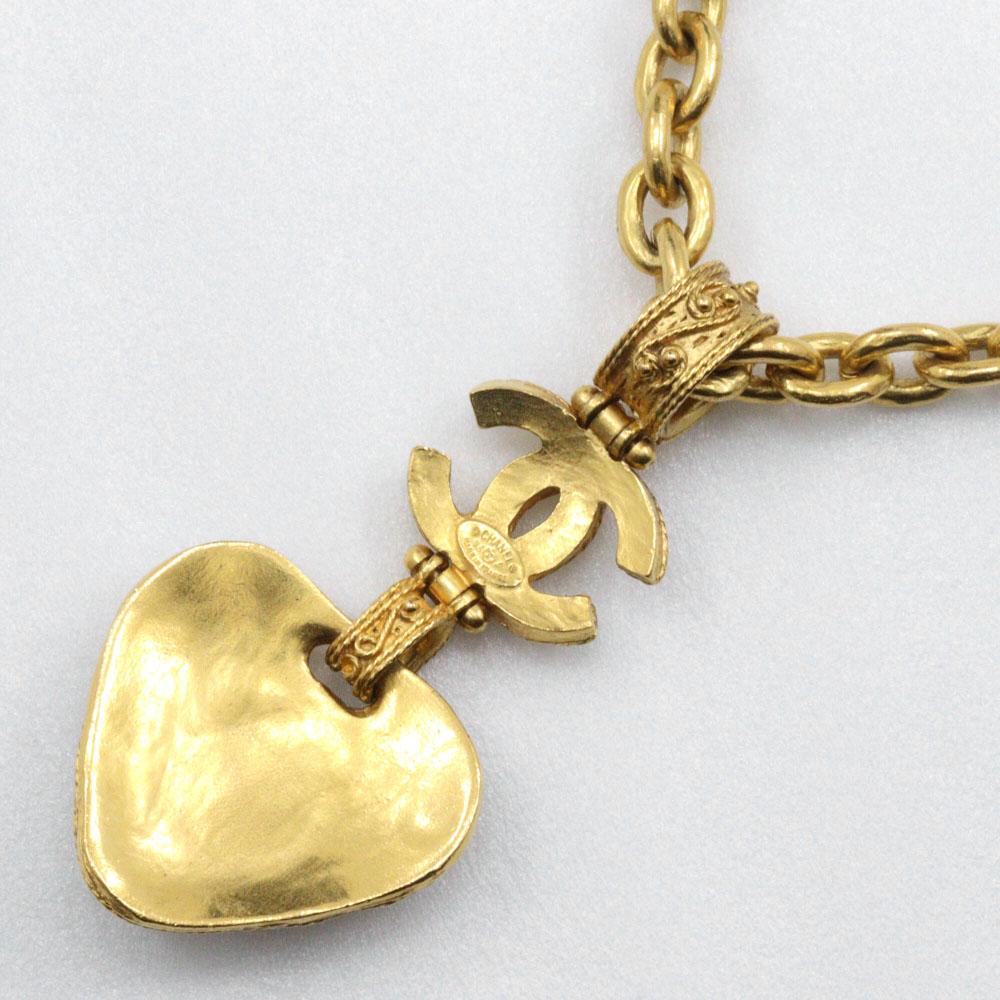 Chanel Gripoa COCO Mark Necklace Vintage Plated Gold 125g Women Used