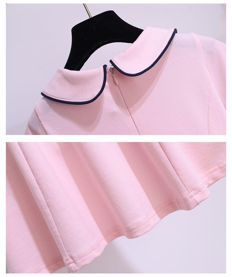 Dívčí letní šaty princeznovského stylu ve stylu vysoké školy s panenkovým límečkem