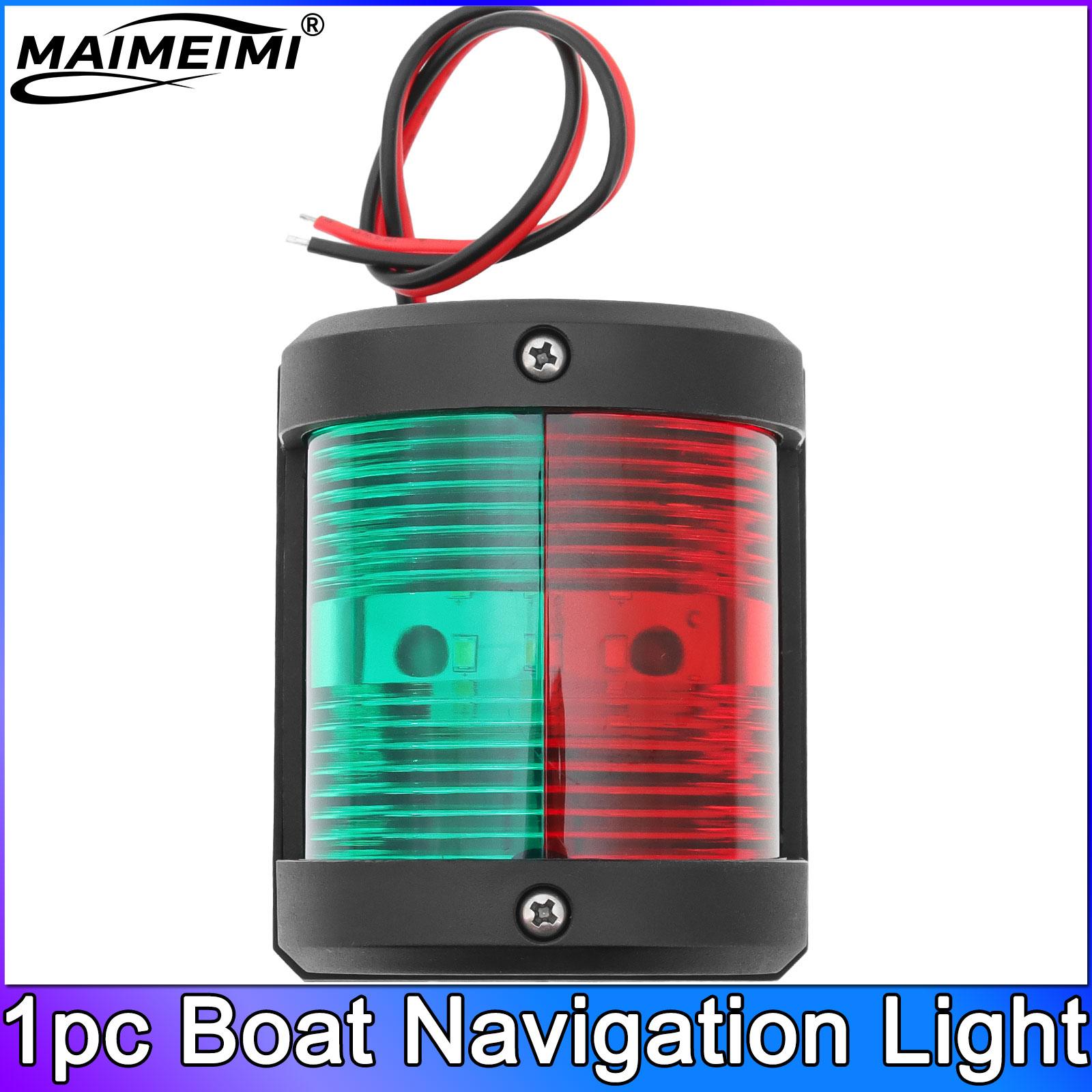 

AD 1pc Red Green LED Warning Signal Light Boat Navigation Light IP66 Waterproof Sidelight for Marine Yacht 12V Bow Signal Light