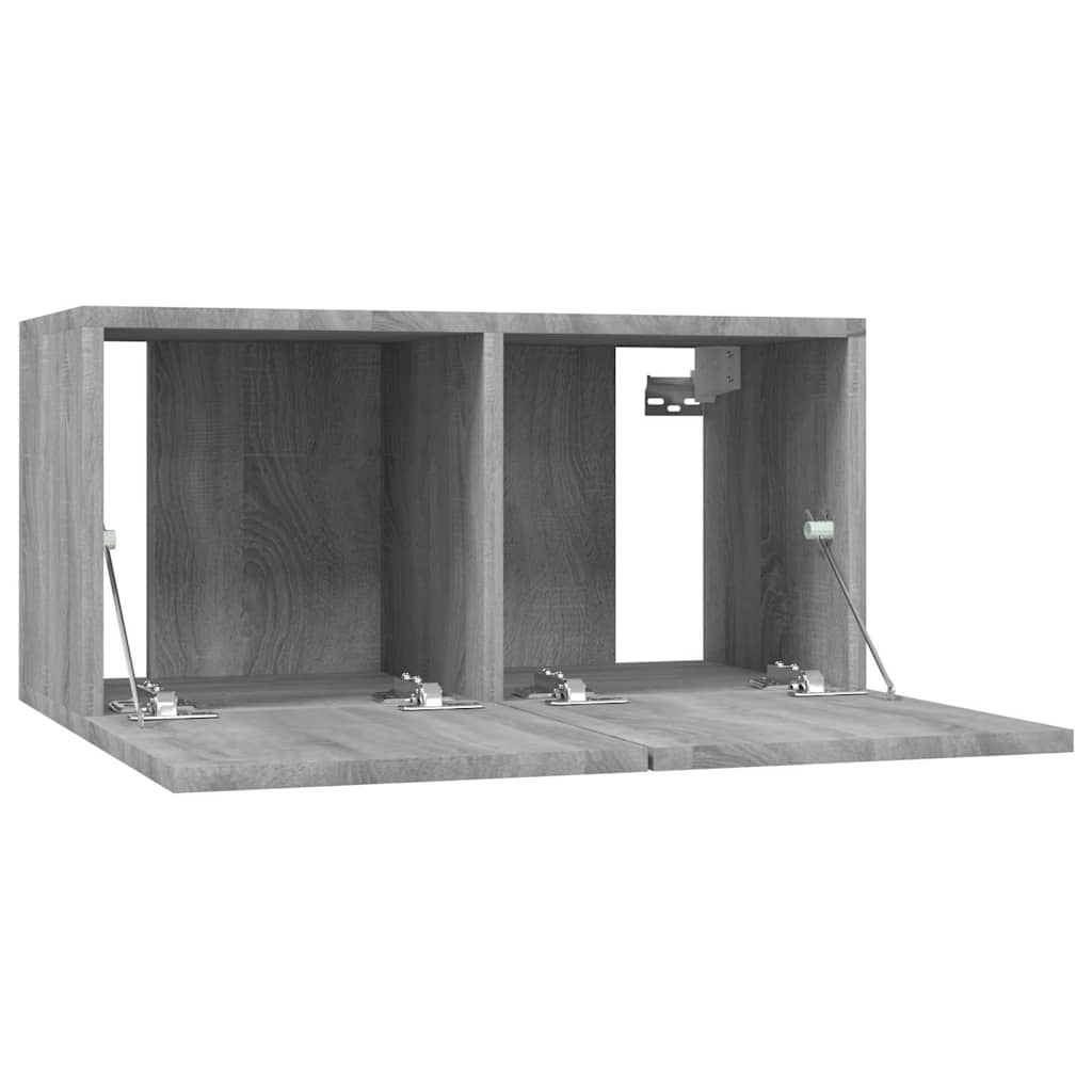 Vidaxl Wisząca Szafka Pod Tv, Szary Dąb Sonoma, 60X30X30 Cm