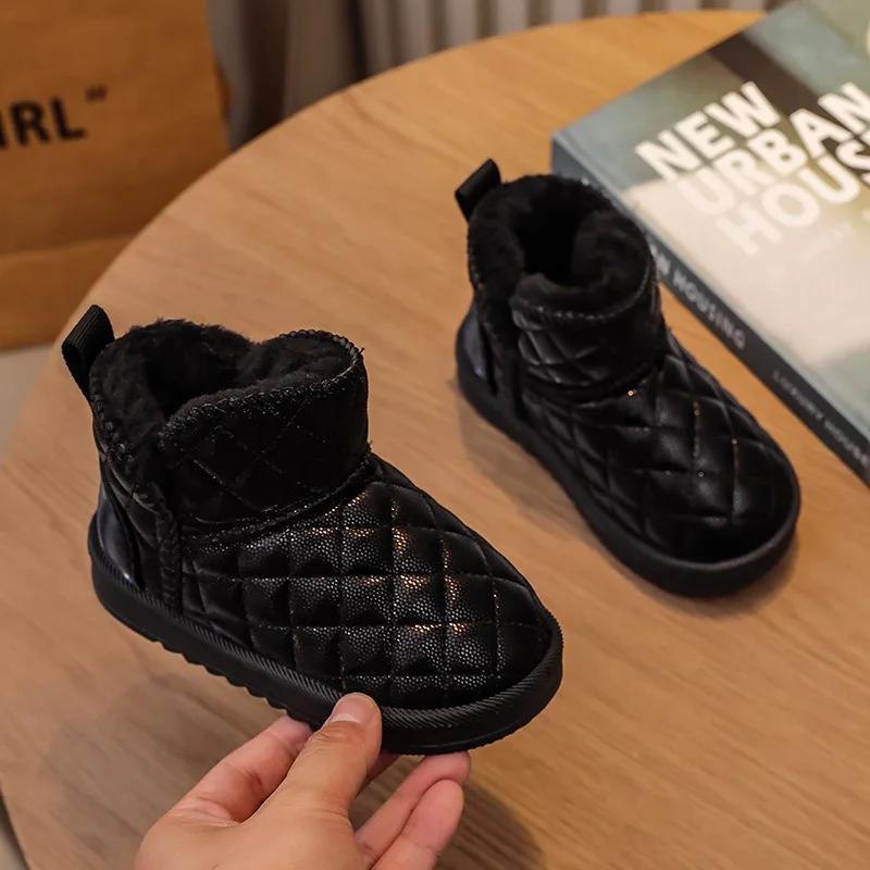 Winter Children Shoes Baby Girls Snow Boots Thick Plush Boys Casual Shoes Waterproof Anti Slip Outdoor Kids Boots Size 19-36